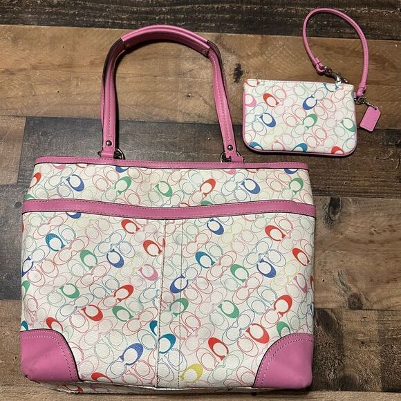 Coach Chelsea Multicolor Tote and Wristlet Set - Picture 2 of 14